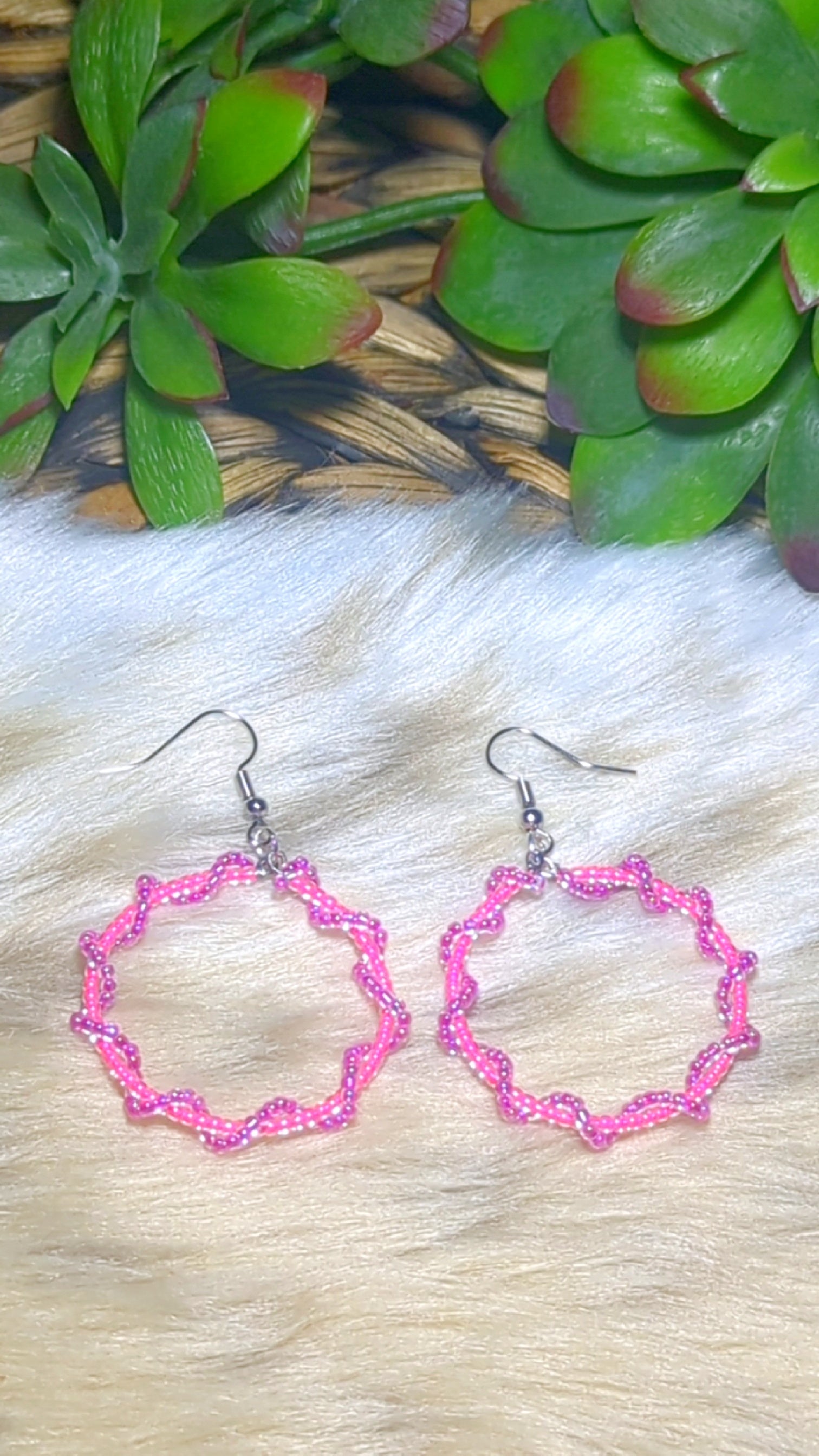 Pink Vine Hoops