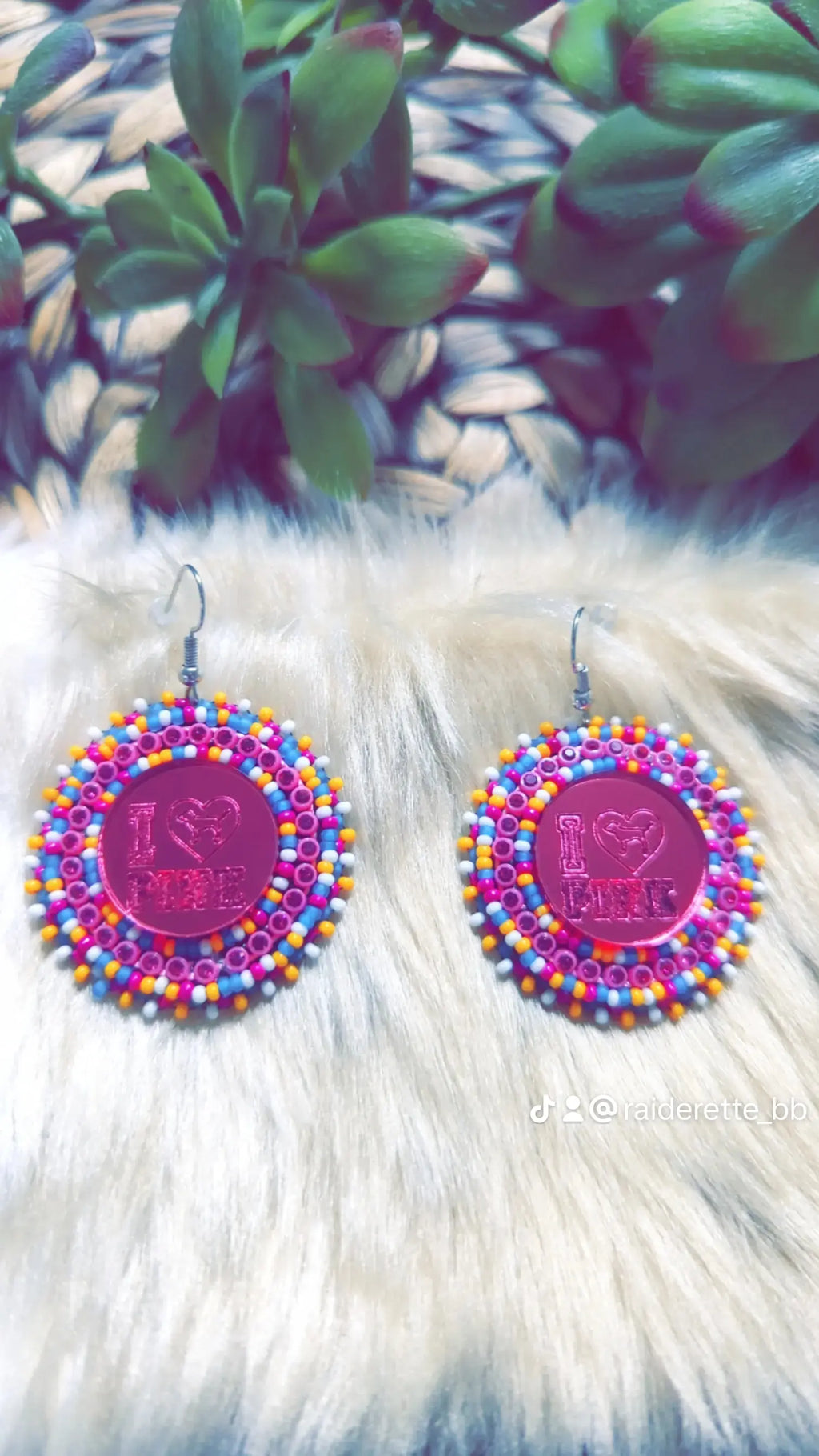 Pink Bead Soup Earrings