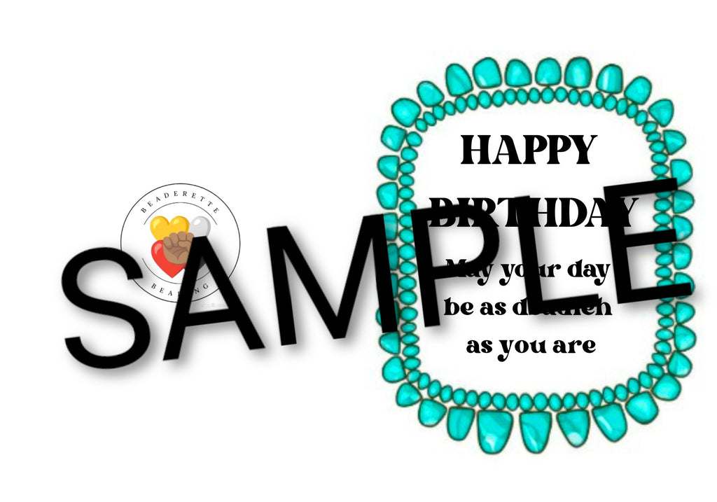 Turquoise Happy Birthday card