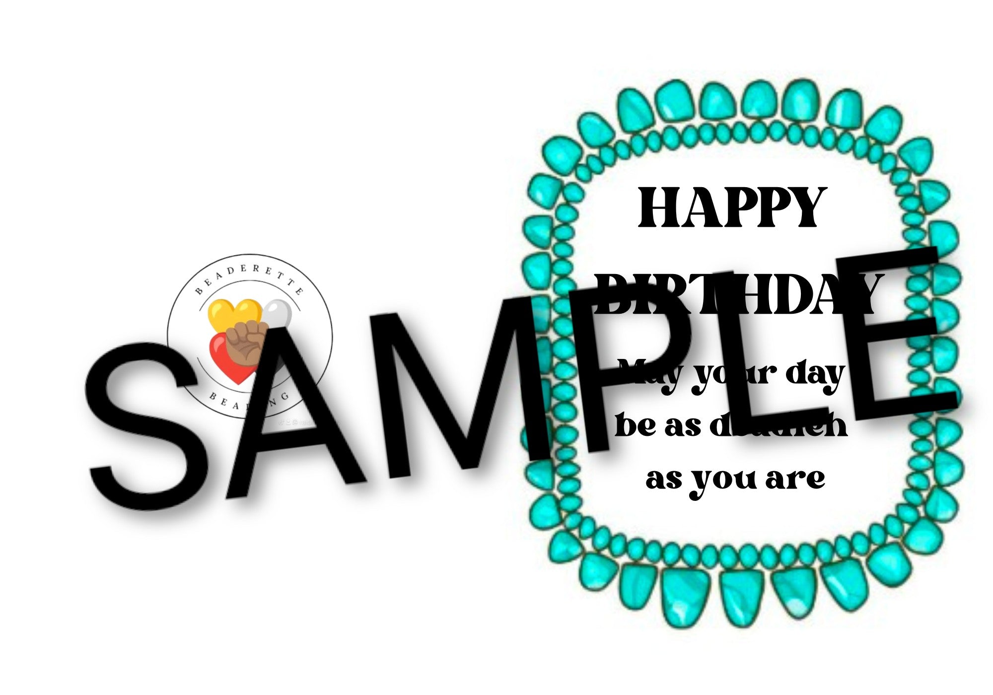 Turquoise Happy Birthday card