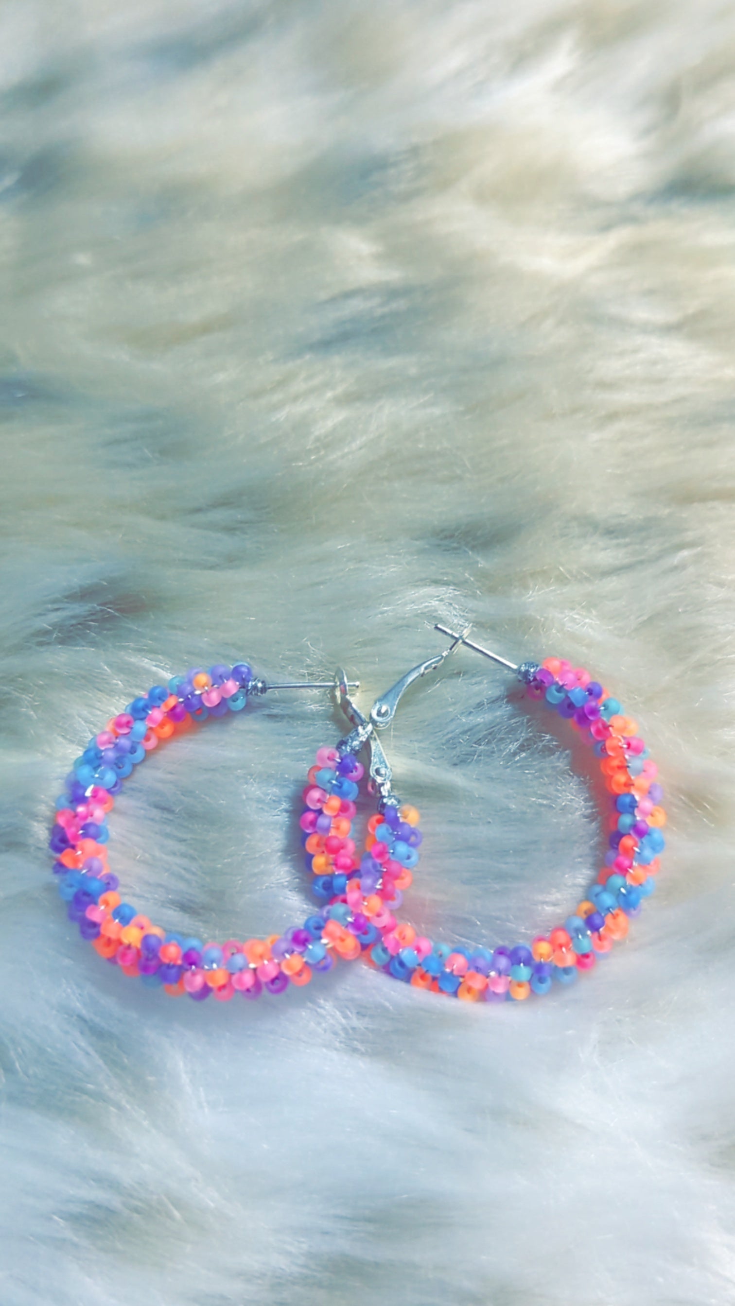 Medium beaded hoops