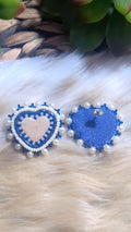 Pearl Deep Sapphire Blue Hearts
