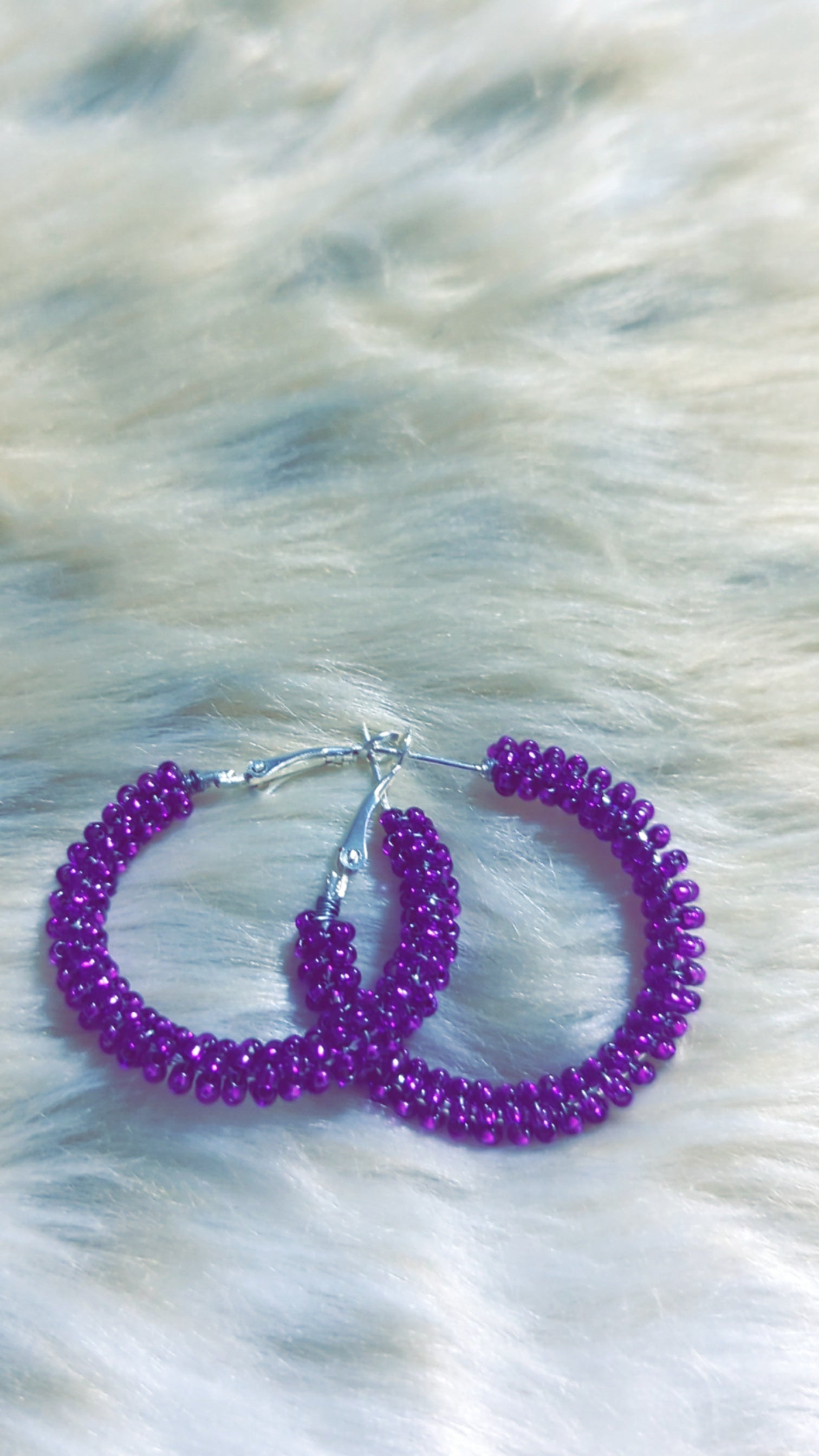 Medium beaded hoops